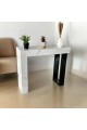 طاولة مدخل كلاسيكي بديل الخشب ابيض جنب اسود 120×30×90سم 